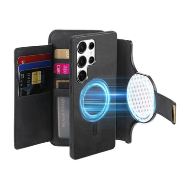 Magnetisk avtakbar lommebokdeksel til Samsung Galaxy-telefon - svart Samsung Galaxy S24 Ultra