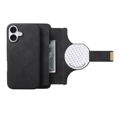 Lommebokdeksel til iPhone 15 med ring og stativ