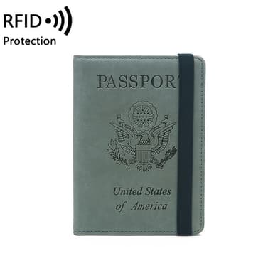 Slank RFID-blokkerende lommebok - Passholder i lær Grønn