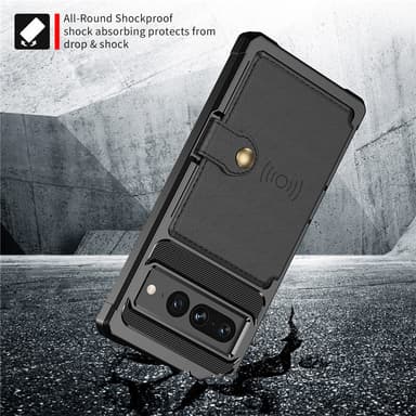 Google Pixel 8 lommebokdeksel med kortholder og støtte