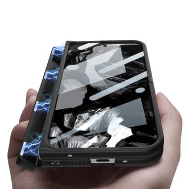 Stilig deksel med støtte for Google Pixel 9 Pro Fold Sort