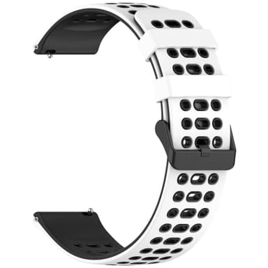 Silikonreim til klokke 22mm - Til Huawei Watch GT5, Keep Watch Pilot1 Hvit+svart