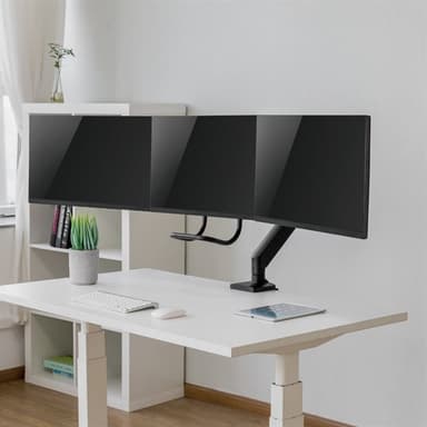 Ergonomisk Skrivebordsfeste for 3 Skjermer – Passer Opptil 27""