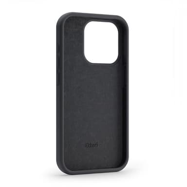 Etteri silikonetui for iPhone 16 med hull for håndleddsstropp - Svart