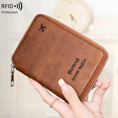 RFID-lommebok - Sikker Reiseveske & Dokumentarrangør Brun