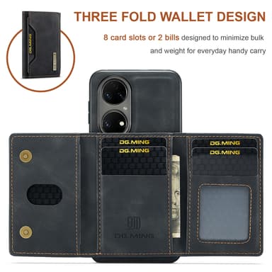Huawei Tri-Fold lommebokdeksel Sort Huawei P50 Pro