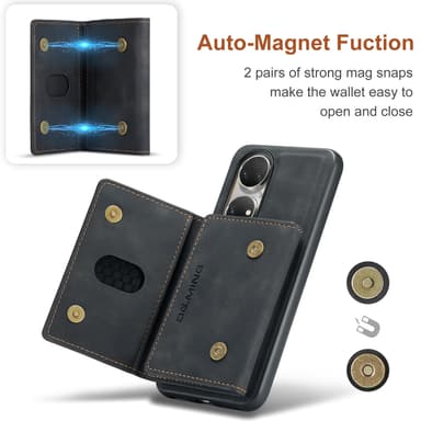 Huawei Tri-Fold lommebokdeksel Sort Huawei P50 Pro