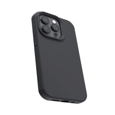 Etteri silikonetui for iPhone 16 med hull for håndleddsstropp - Svart