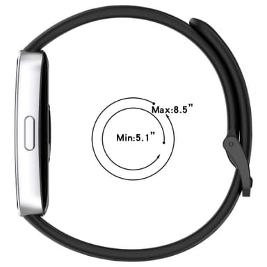Silikonreim til Huawei Band 8/9/10 Sort