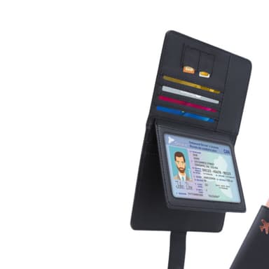 RFID-blokkerende passholder reiselommebok, tynt passveske med 4 kortspor Sort