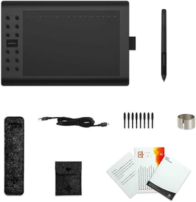 Profesjonelt grafisk tegneblokk med 12+16 programmeringsknapper. Kompatibel med Windows Mac Android og er batterifri.