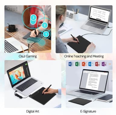 Digital Drawing Board 16,5x10cm med penn Windows Mac Android Chrome