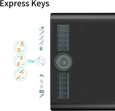 GAOMON M10K Version Pen Tablet - 25,4 x 16,9 cm grafisk tablet med 8192 trykkfølsomhetsnivåer