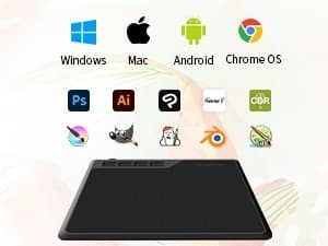 Digital Drawing Board 16,5x10cm med penn Windows Mac Android Chrome