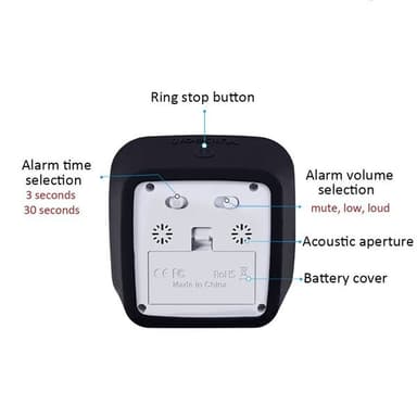 Analog 60-Minutters Timer – Tydelig Visuell Indikator, 10x10 cm, Svart