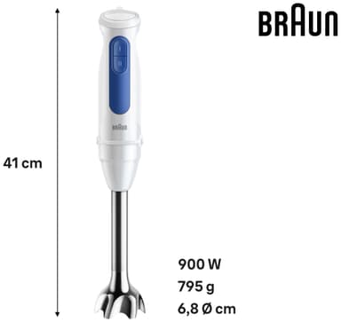 Braun MultiQuick 3 håndmikser MQ30.202.MWH (hvit/blå)
