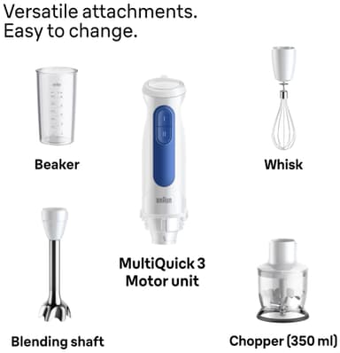 Braun MultiQuick 3 håndmikser MQ30.202.MWH (hvit/blå)