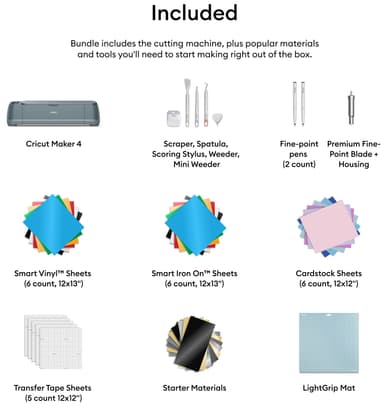 Cricut Maker 4 digital kuttemaskin Essentials-pakke