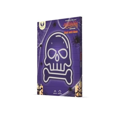 Dekorativ neon LED-belysning Scull and Bone - Hvit