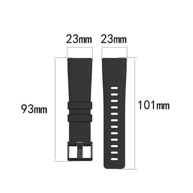 Silikonband til Fitbit Versa / Versa 2/ Versa Lite - Svart S
