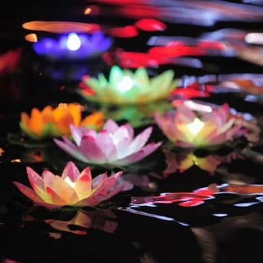 Flytende LED-belysning lotusblomst for basseng og spa - 3-farget