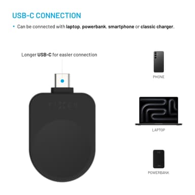 Fixed Samsung Watch trådløs USB-C lader (sort)