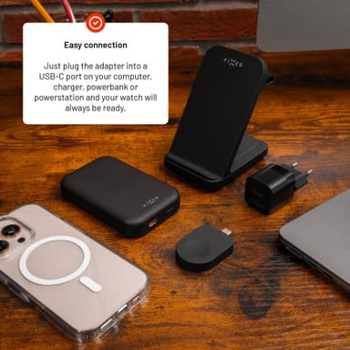 Fixed Apple Watch trådløs USB-C lader (sort)