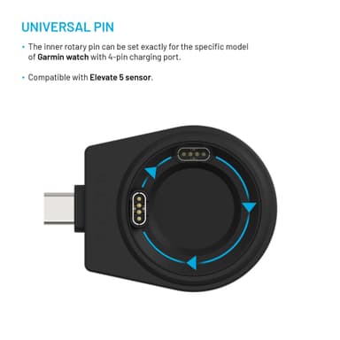 Fixed Garmin Watch trådløs USB-C lader (sort)