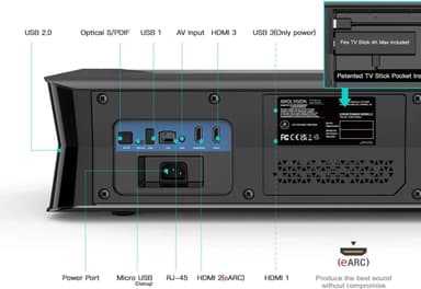 Premium ultra-short throw 4K projector with 3000 lumens and Dolby Vision