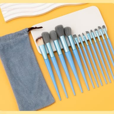 13 stk Makeup Brush Set Kosmetiske børster Soft Fiber Foundation Contour - Blå