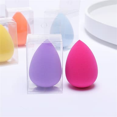 2 stk Makeup Sponge Blender Teardrop Beauty Egg Cleansing Puff Skin Care - Lys lilla