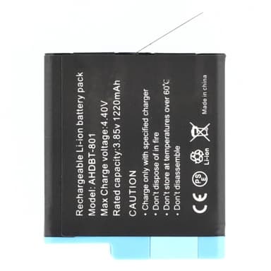Batteri for GoPro Hero 8 3,85V 1220mAh AHDBT-801 erstatningsbatteri