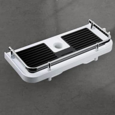 Dusjhylle i termoplast 32x12 cm Sort/Hvit