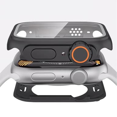 Apple Watch 45 mm hardt skall med herdet film Sort