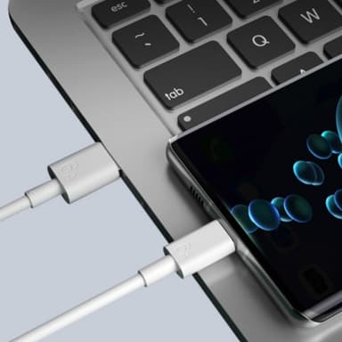 Superrask ladekabel USB-C 66W 6A, Kompatibel med Huawei, Xiaomi Hvit 1 m