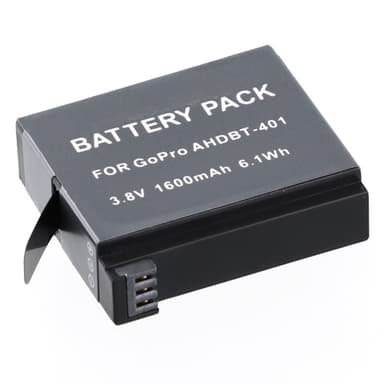Batteri for GoPro Hero 4 kamera 3.8.0V 1600mAh AHDBT-401 erstatningsbatteri
