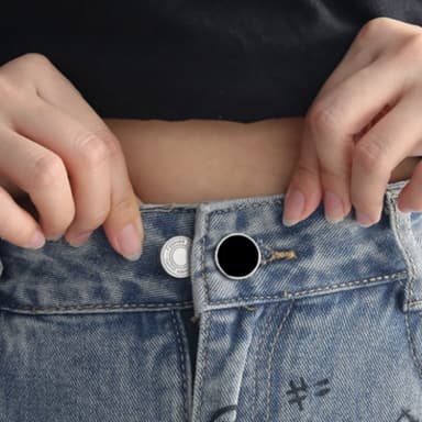 12-paks midjeforlenger for jeans - ingen syknappforlenger 10 mm
