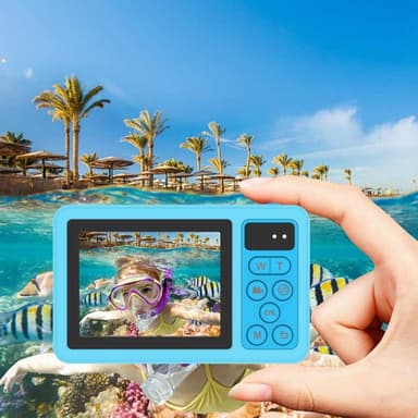 Digitalkamera Doble skjermer vanntett kamera + 32 GB kort + kortleser - Blå