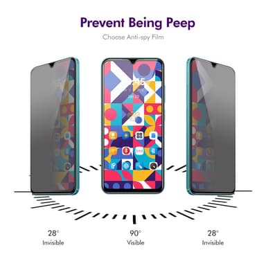 For Samsung Galaxy A26 5G 2 stk. personvern 28-graders anti-spion herdet glass