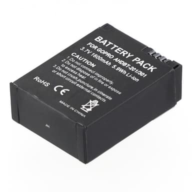 Batteri for GoPro Hero 3 kamera 3,7V 1600mAh AHDBT-201/301 erstatningsbatteri