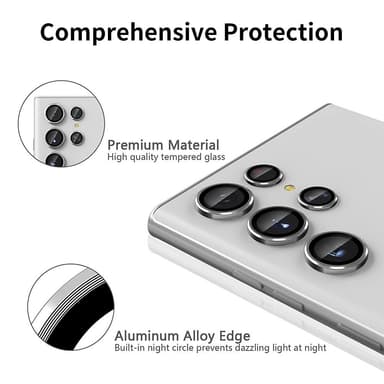 For Samsung Galaxy S25 Ultra Kameralinsebeskytter ENKAY Metallring Linsefilm