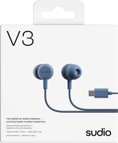 Sudio V3 kablede hodetelefoner (blå)