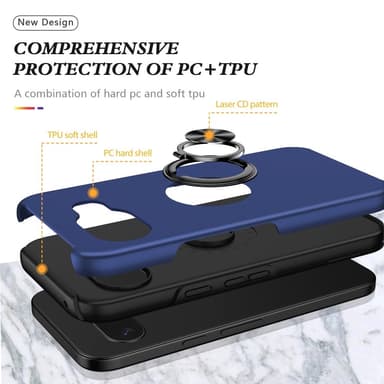 For Pixel 9A Hybrid Deksel med Fingerring