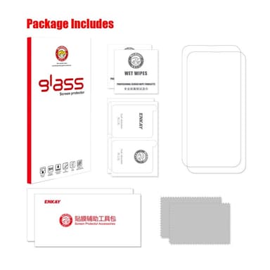 ENKAY 2stk herdet glass skjermbeskyttere til iPhone 16e Transparent