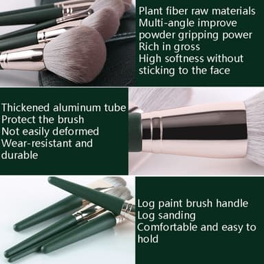 14 stk Makeup Brush Sett Foundation Powder Concealer Brushes Børsteholder