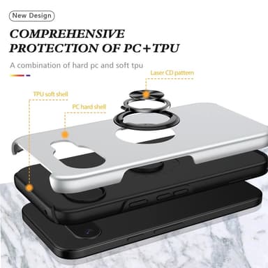 For Pixel 9A Hybrid Deksel med Fingerring