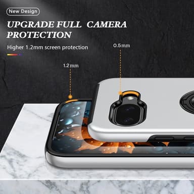 For Pixel 9A Hybrid Deksel med Fingerring