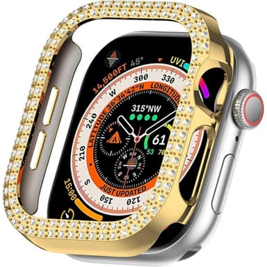 For A Watch Series 10 42mm Case Cover Frame Bling Rhinestone Decor - Gull
