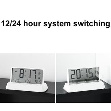 LED-skjerm digital vekkerklokke med temperaturkalender-snooze-funksjon