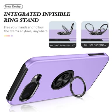 For Pixel 9A Hybrid Deksel med Fingerring - Lilla